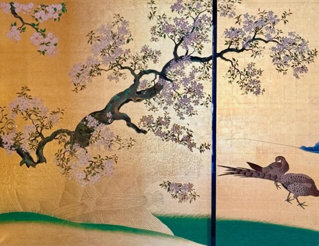 In Nagoya, the castle was built for the Shogun around 1634 creating a residence between Tokyo and Kyoto. It was sadly damaged by fire, however, for more than two decades it continues to be painstakingly restored by master arts and crafts people. Inside the Shogun’s residence a separate building to the castle various rooms depict flora and fauna, hand painted on walls and dividers. The carpentry on the external facade has wonderful layering with beautiful, tiny wooden shingles on the roofline. #artsandcrafts #floraandfauna #nagoyacastle