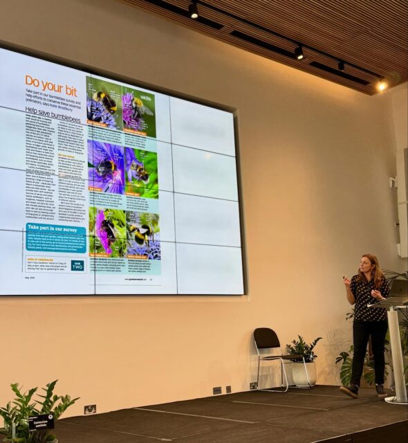 A passionate and inspiring John Macleod lecture today at RHS Wisley by the fantastic @kategbradbury showing no matter your size of gardening plot there is always something you can do to help wildlife to thrive. Thank you Kate.